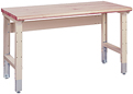 Adj. Workbench w/ lam. hardwood top - 60"w x 28"d