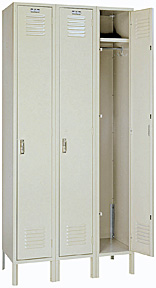 Single Tier Locker - 12"w x 15"d x 72"h - 3 Wide