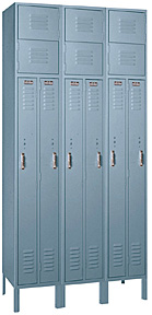 Two Person Locker - 15"w x 18"d x 72"h - 3 Wide