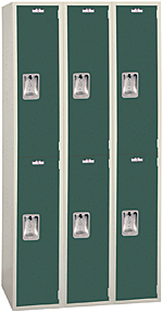 Double Tier Locker - 12"w x 18"d x 36"h - 3 Wide